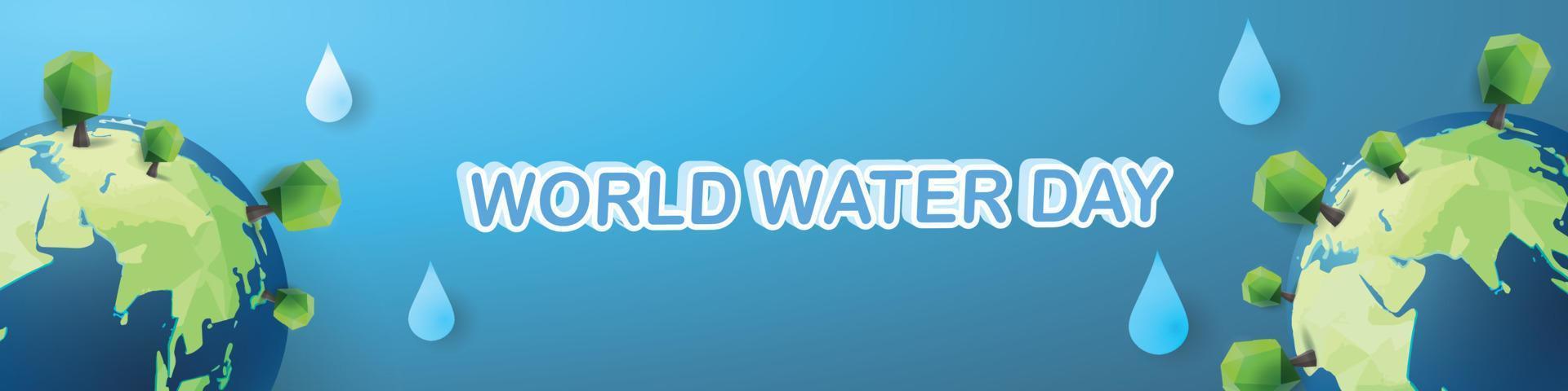 Weltwassertag blaue Hintergründe Öko-Icon-Vektor-Design-Poster vektor