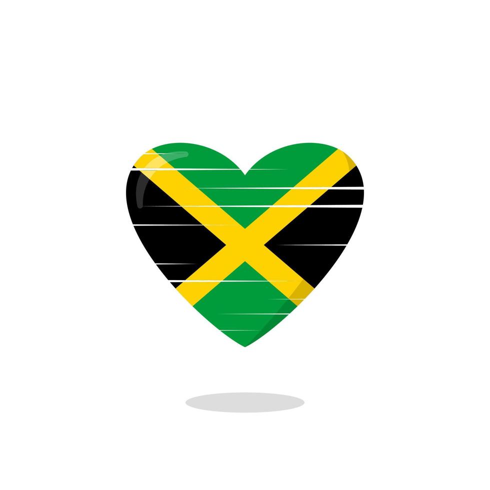 Jamaica flagga formad kärlek illustration vektor