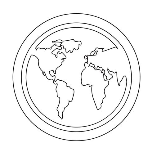 Zeichen der Globus-Symbol vektor