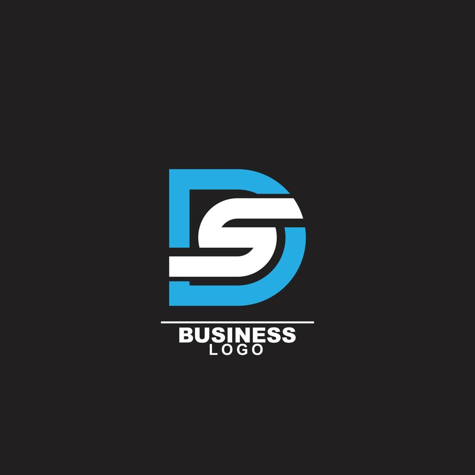 ds-Logo im schwarzen Hintergrunddesign vektor