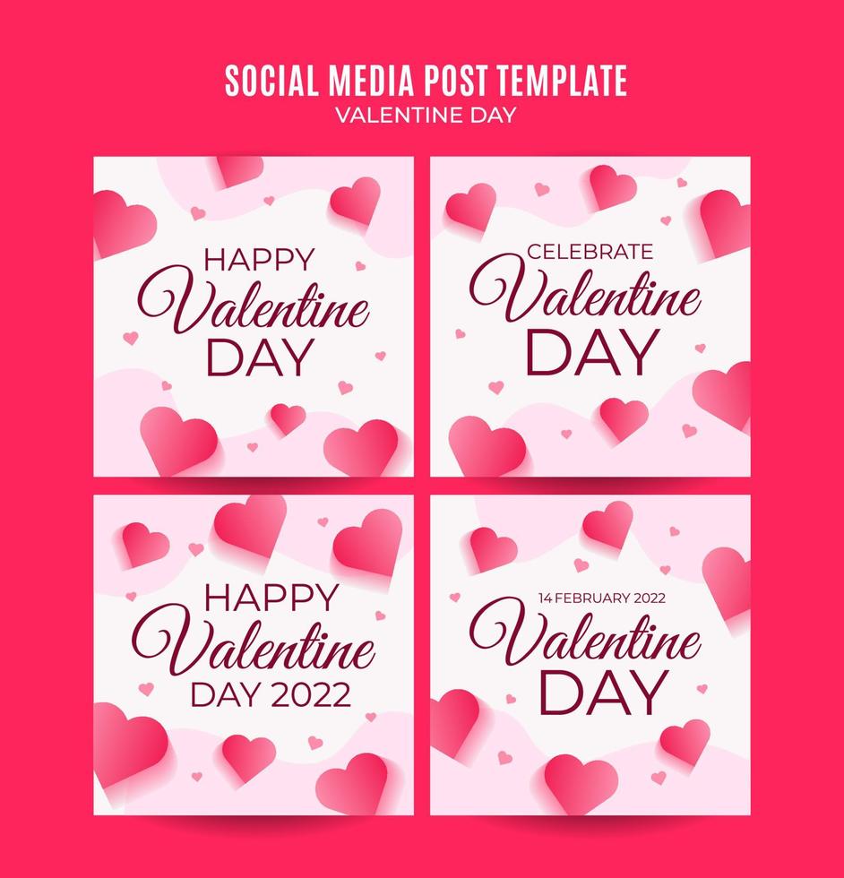 fröhlichen Valentinstag. im Februar gefeiert. Social-Media-Beitrag, Poster, Webbanner, Weltraumbereich und Hintergrund vektor
