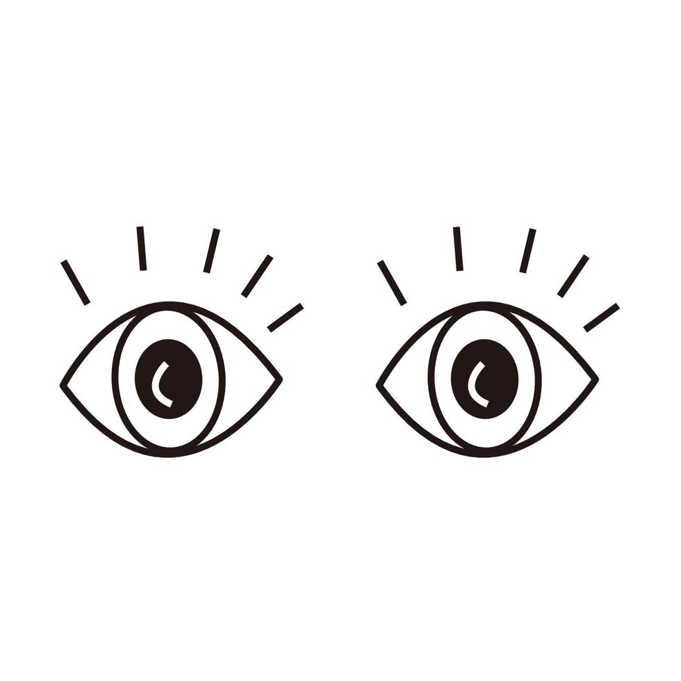 Augensymbol Zeichen flach vektor