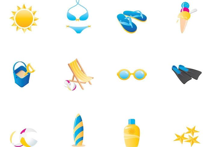 Summer Beach Vector Icons Pack