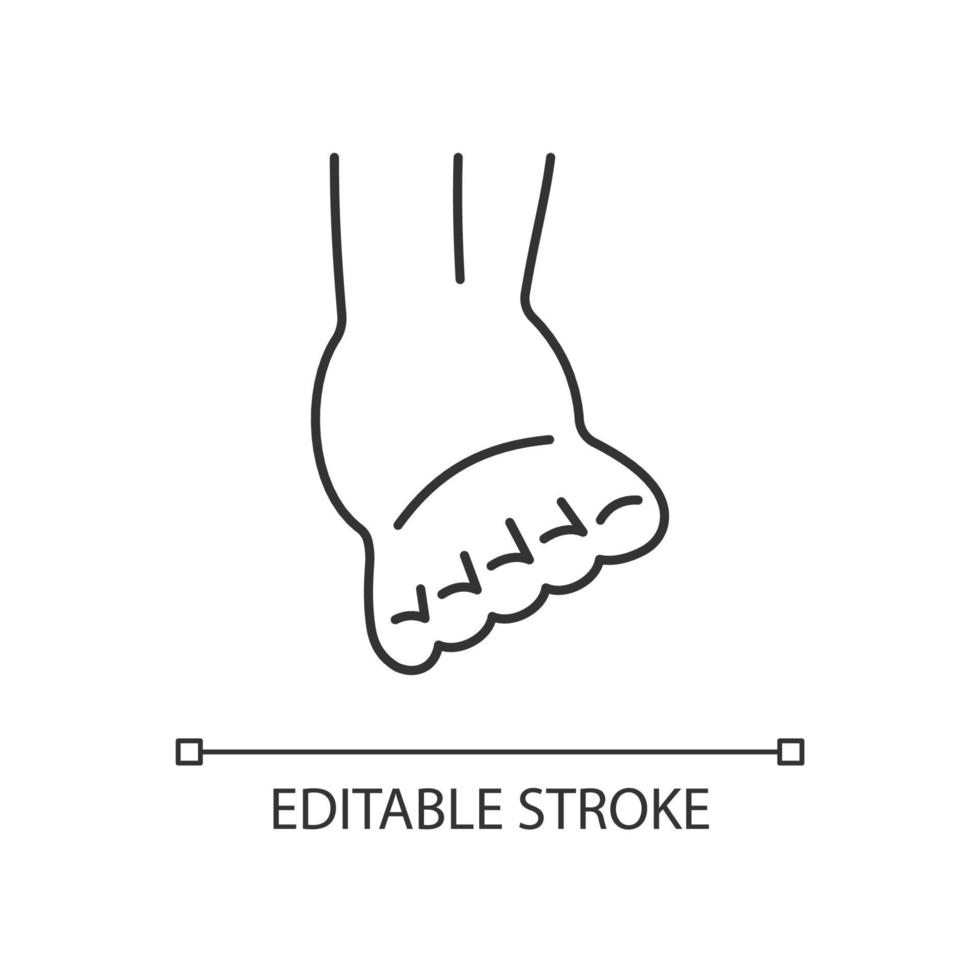 ledvrickning linjär ikon. ankelligament slits. Sport skada. översträckt led. tunn linje anpassningsbar illustration. kontur symbol. vektor isolerade konturritning. redigerbar linje