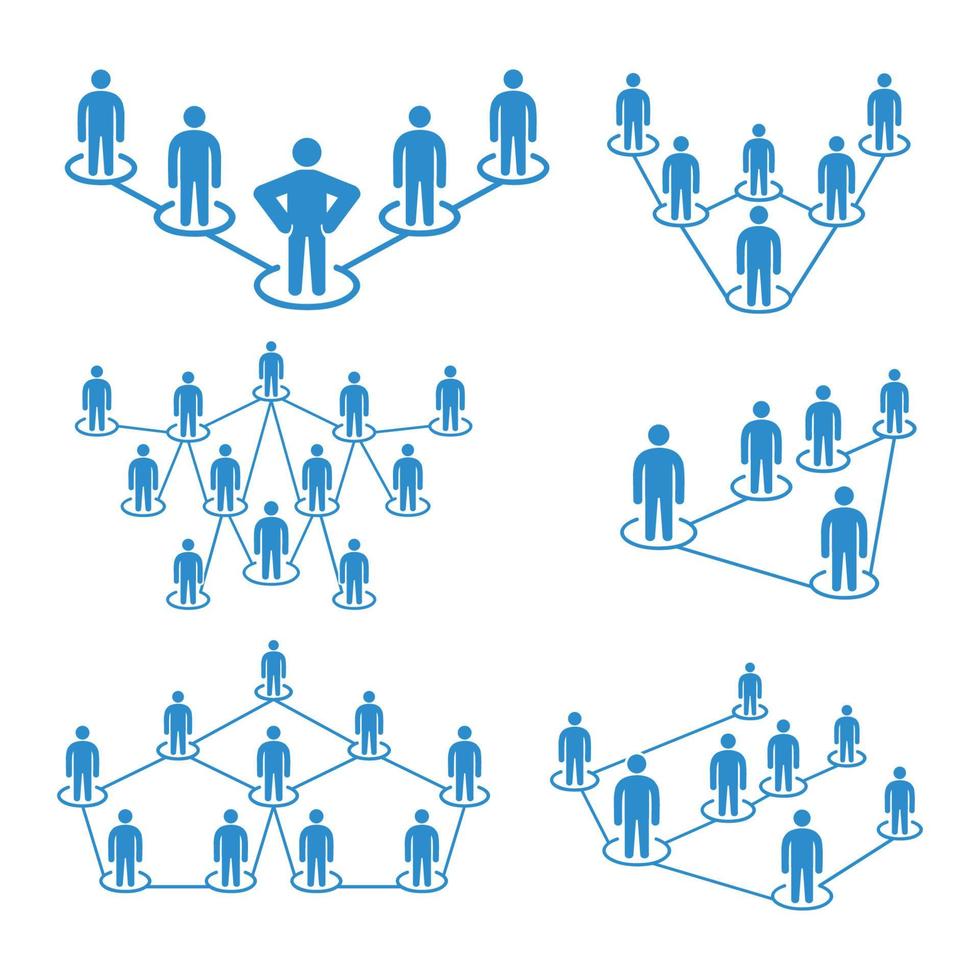 Symbole für das Konzept von Personennetzwerken und sozialen Netzwerken vektor