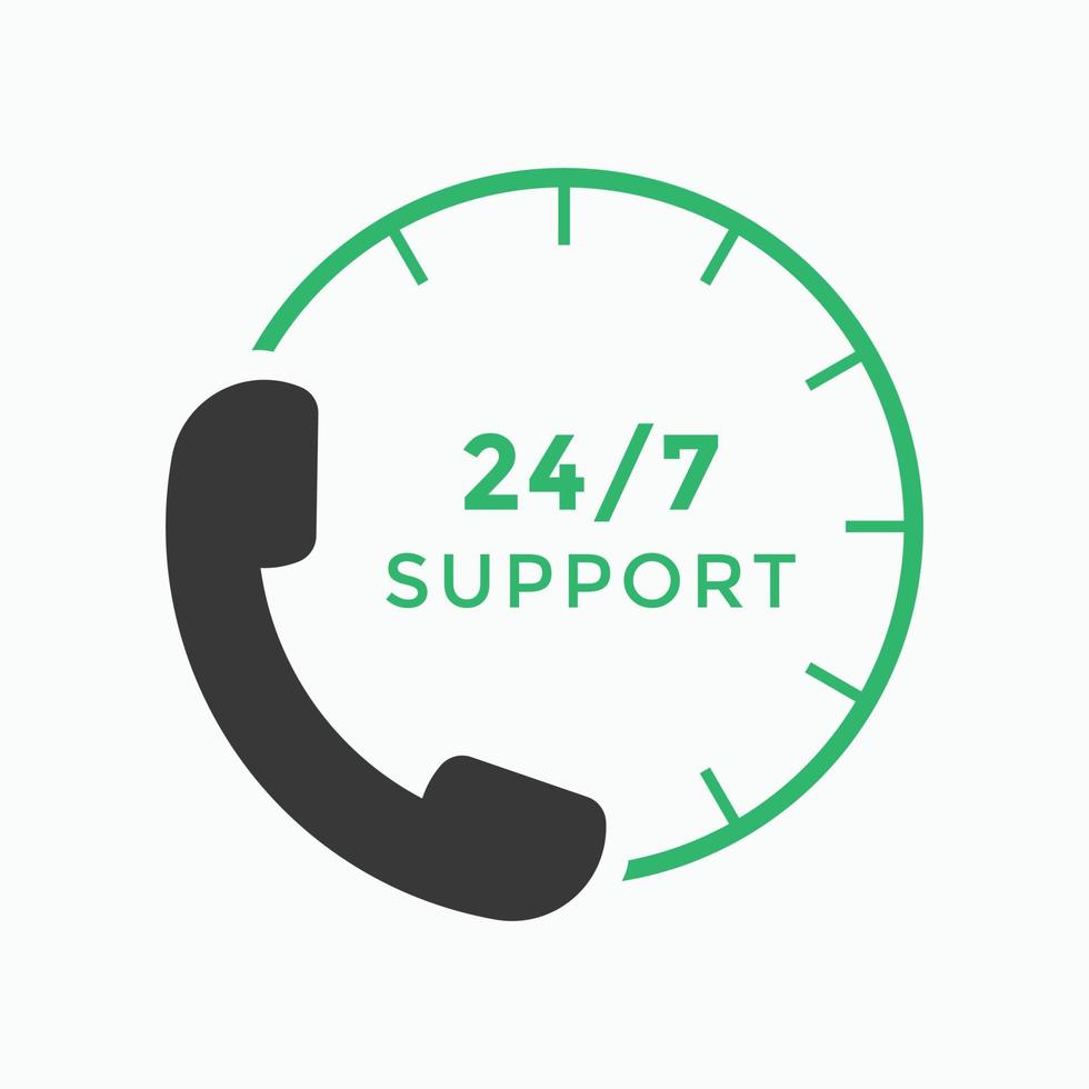 kundsupportikon. 24 timmar call center ikon vektor