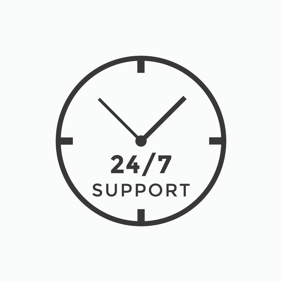 Kundensupport-Symbol. 24-Stunden-Call-Center-Symbolvektor vektor