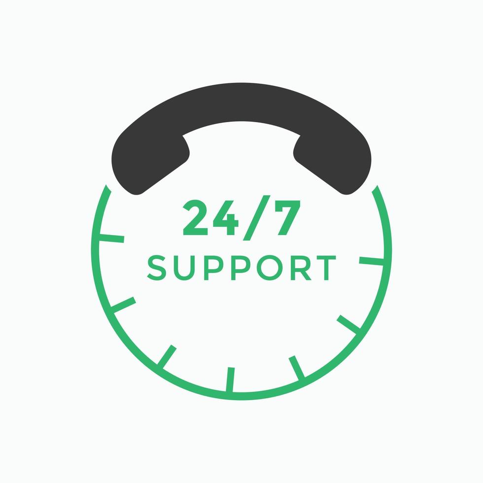 Kundensupport-Symbol. 24-Stunden-Call-Center-Symbolvektor vektor