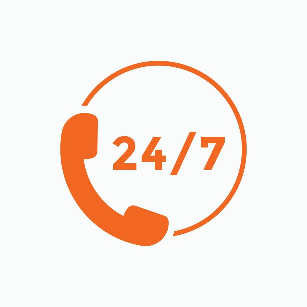 24-Stunden-Kundenservice-Symbol. 24 7 Support-Symbol-Schild-Schaltfläche. Kundenservice-Symbol vektor