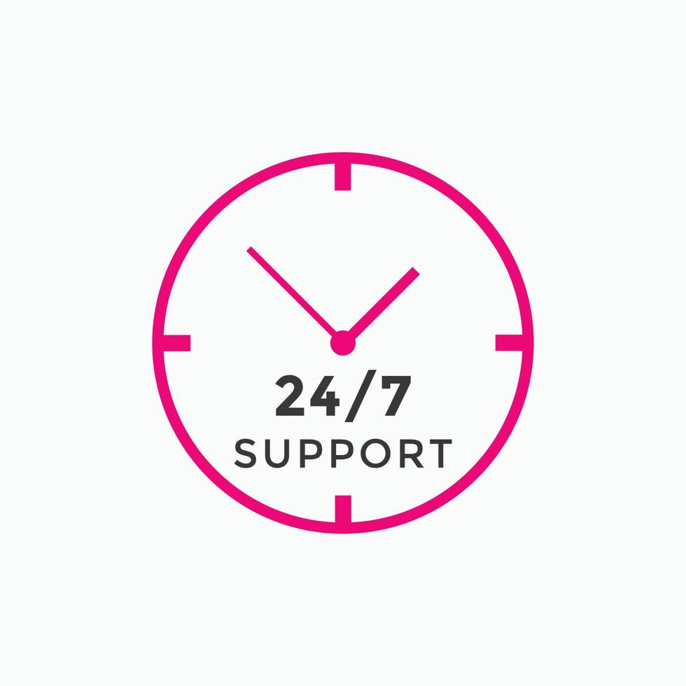 24 Stunden Call-Center-Symbol Vektor 247 Support-Symbol-Zeichen-Schaltfläche Call-Center-Symbol-Symbol-Vorlage