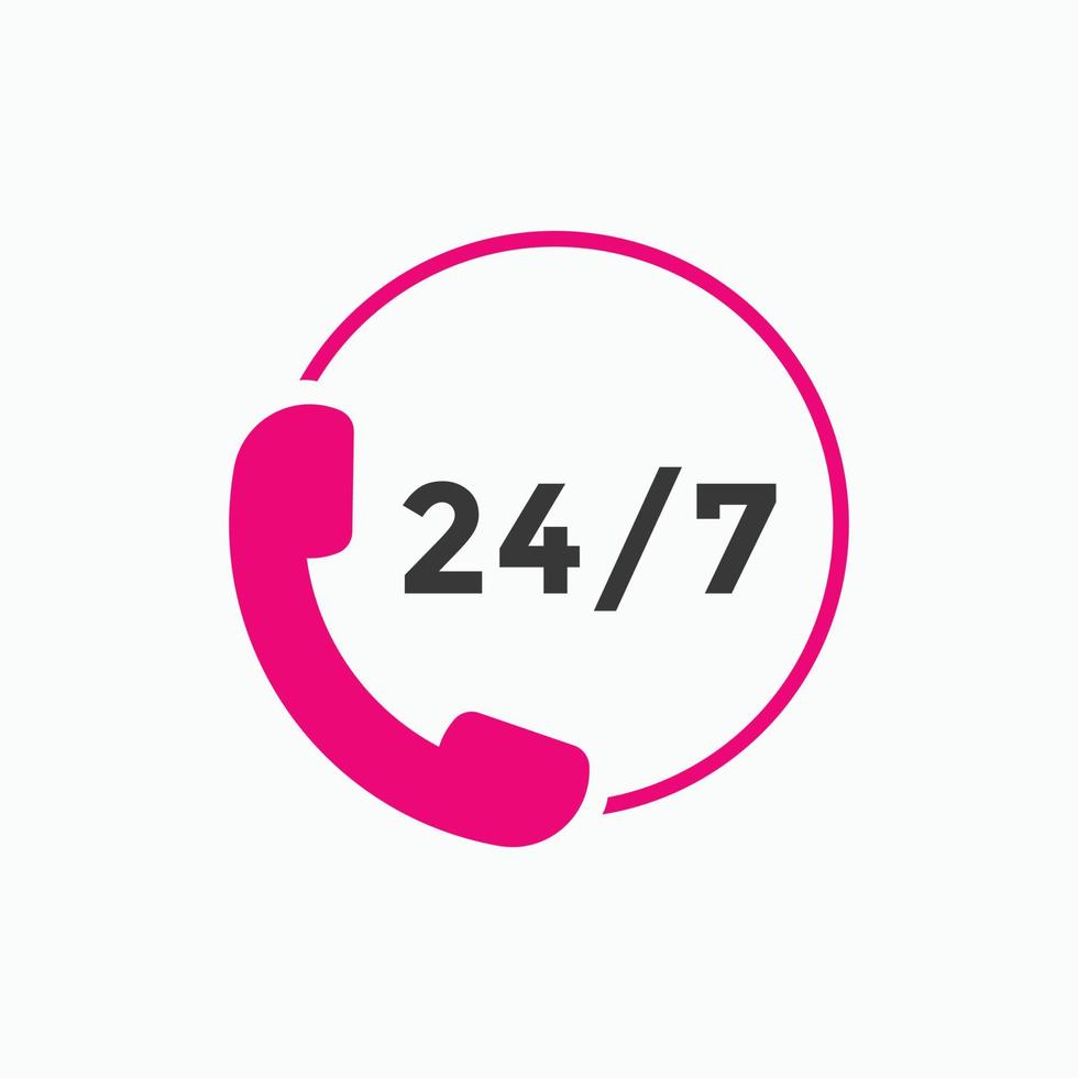 Kundensupport-Symbol. 24-Stunden-Call-Center-Symbolvektor vektor