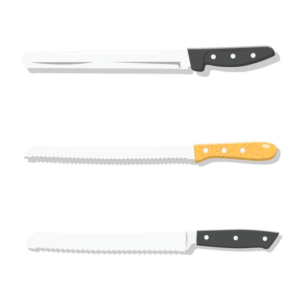 bröd kniv set platt illustration. ren ikon designelement på isolerade vit bakgrund vektor