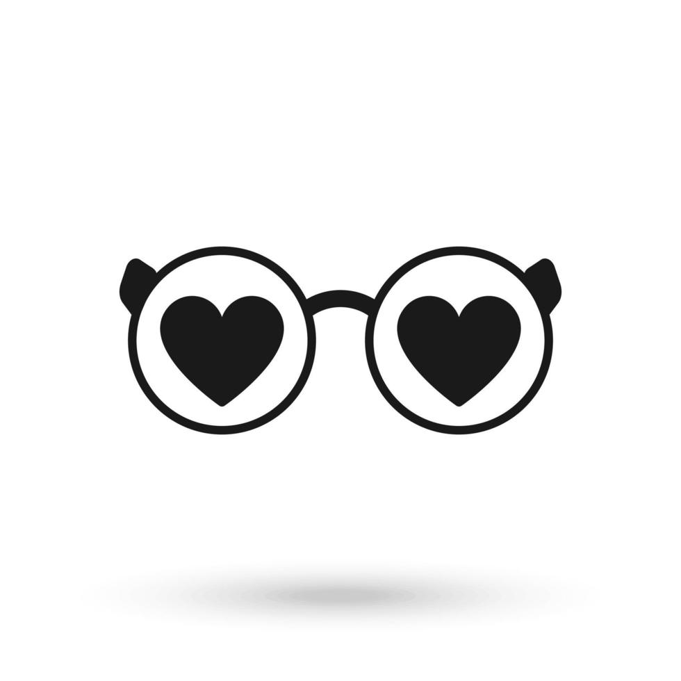 snygga hipsterglasögon med hjärtans insikt vektor