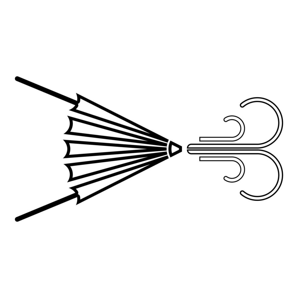 eldbälg ugn fönsterbräda blåsa vind verktyg smed smedja kontur kontur linje ikon svart färg vektor illustration bild tunn platt stil