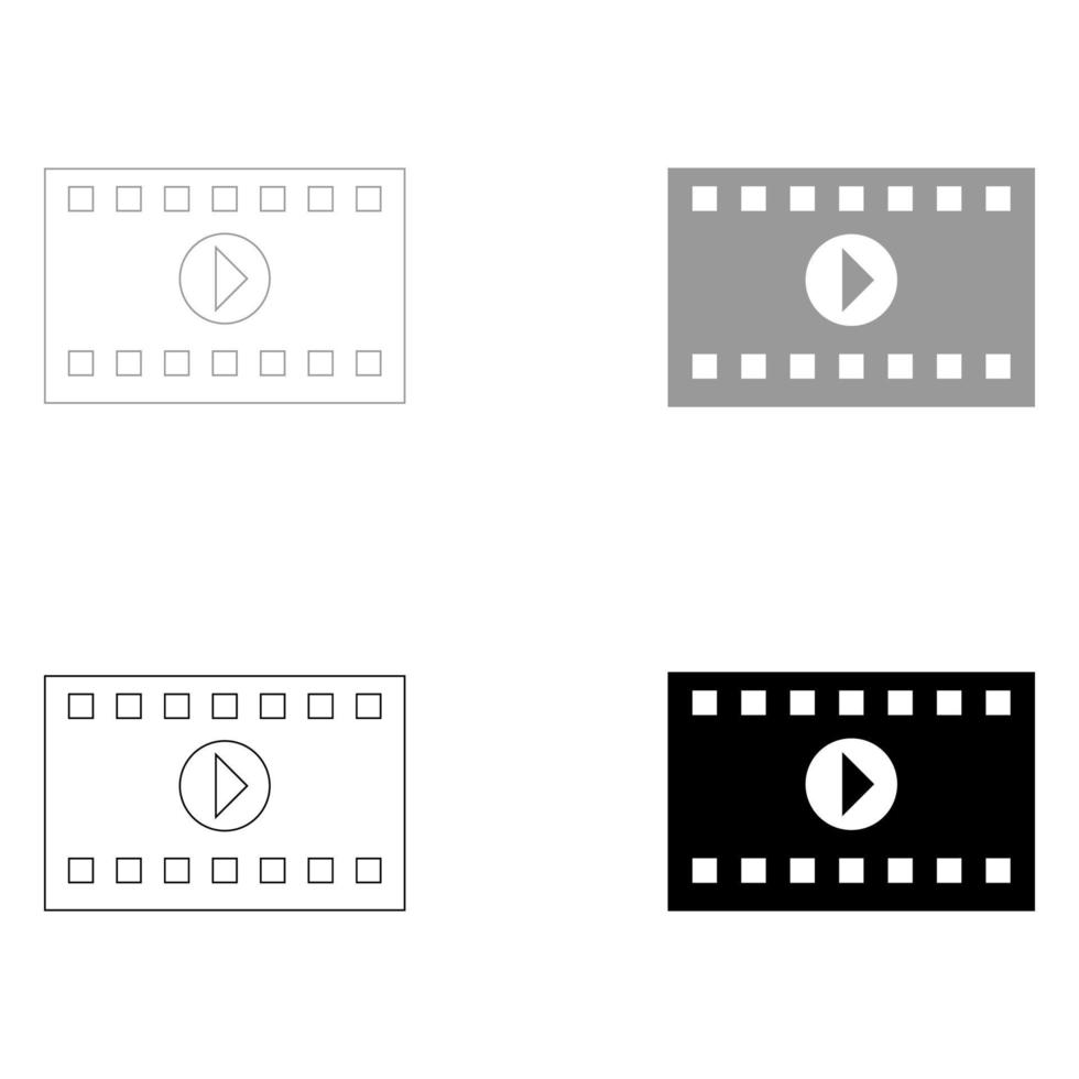 ein bild aus einem film das gesetzte schwarzgraue farbsymbol vektor