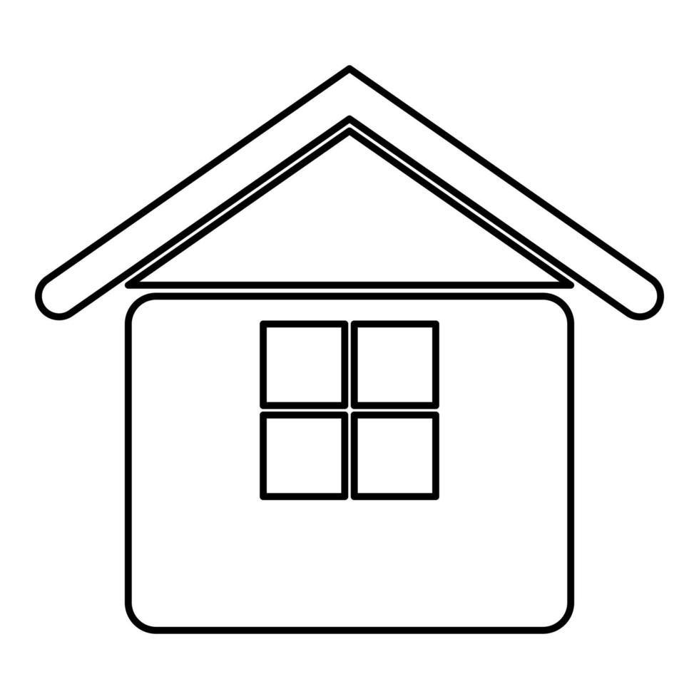 Home Kontur Umrisslinie Symbol Farbe schwarz Vektor Illustration Bild dünn flach Stil