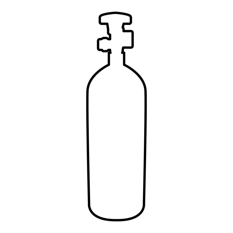 Gasflasche Ballon Kontur Umrisslinie Symbol Farbe schwarz Vektor Illustration Bild dünn flachen Stil