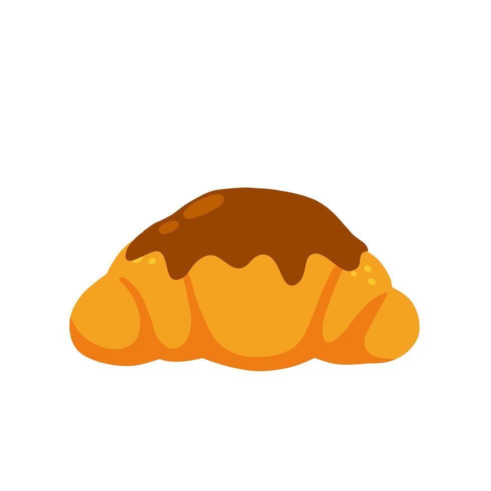 Croissant. süßes Gebäck. frisches Brot. flache karikatur lokalisiert auf weiß vektor