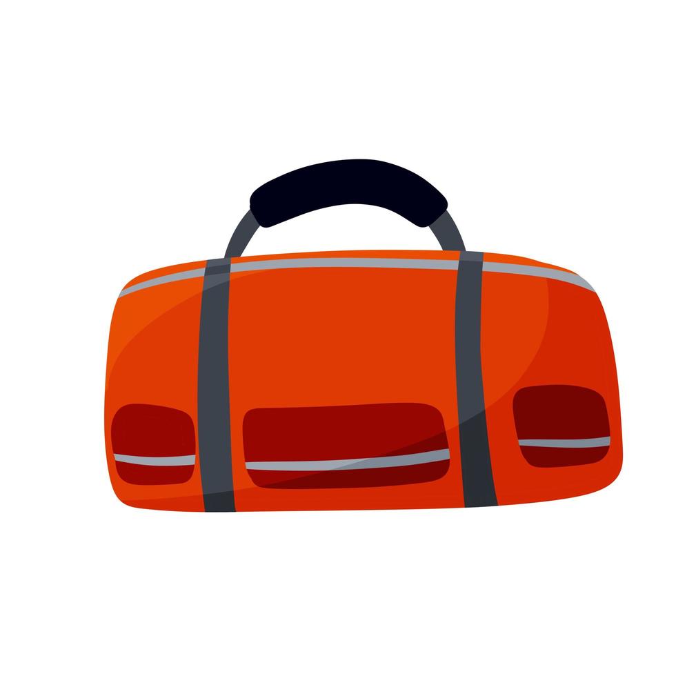 sporttasche. Rotes Gepäck. vektor
