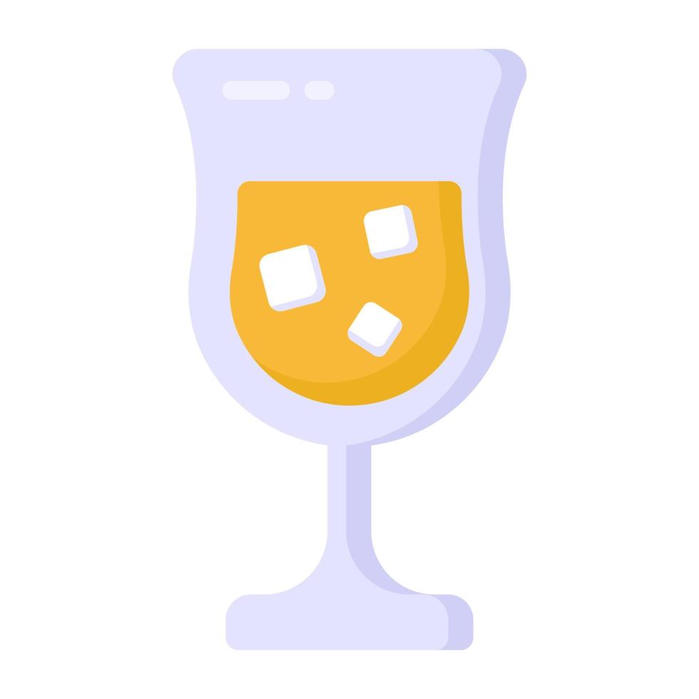 platt design, juice drink glas ikon vektor