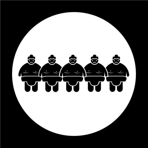 sumo wrestling people icon vektor