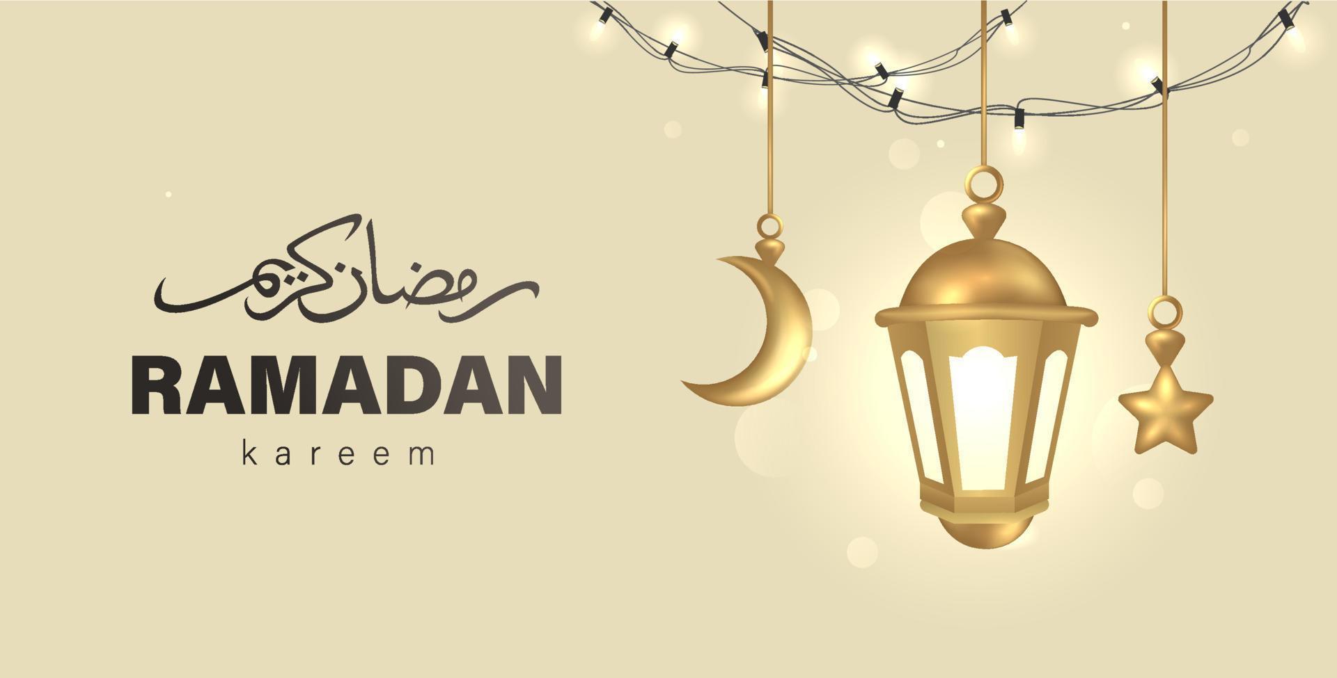 ramadan kareem design mit 3d realistischer islamischer ornamentvektorillustration vektor