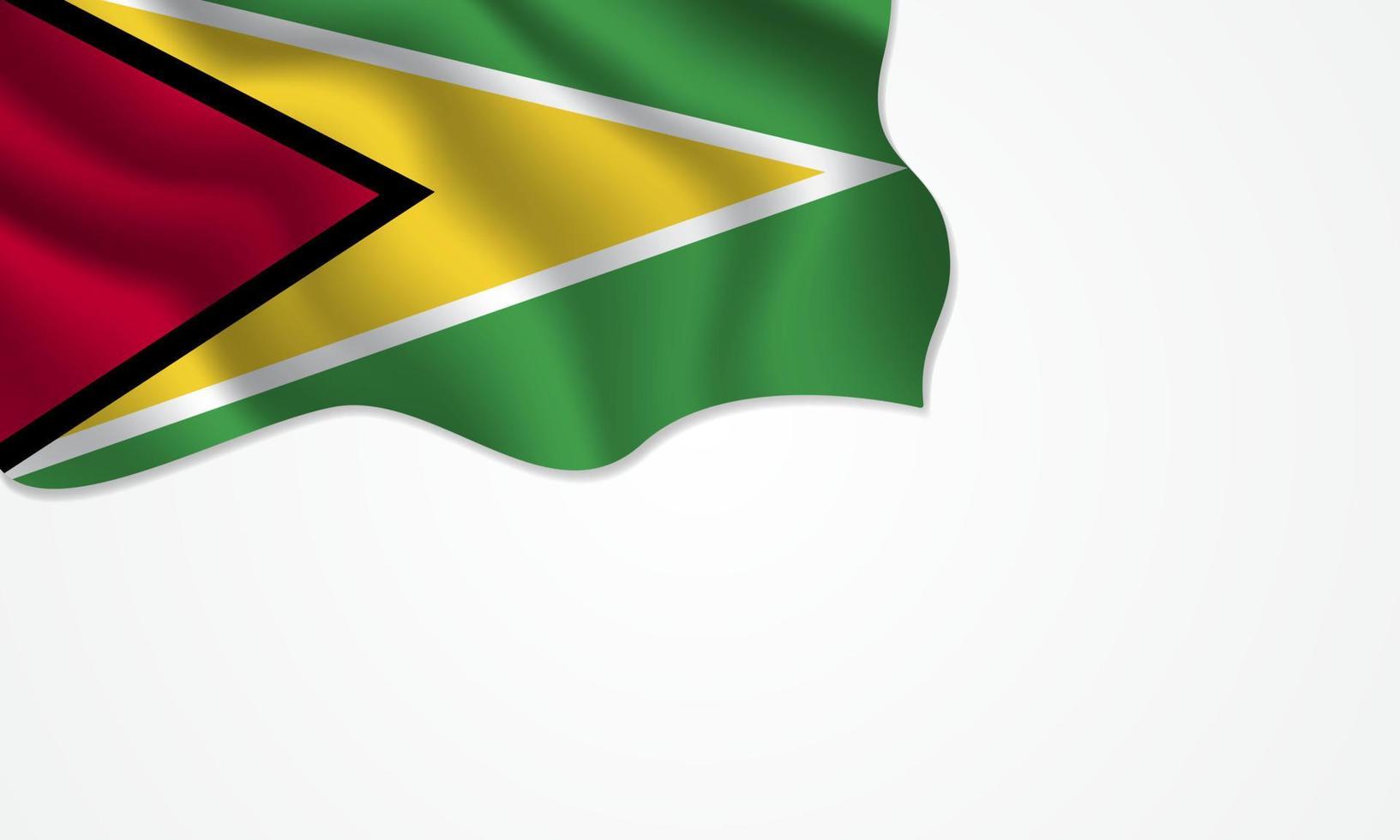 Guyana flagga viftande illustration med kopia utrymme på isolerad bakgrund vektor