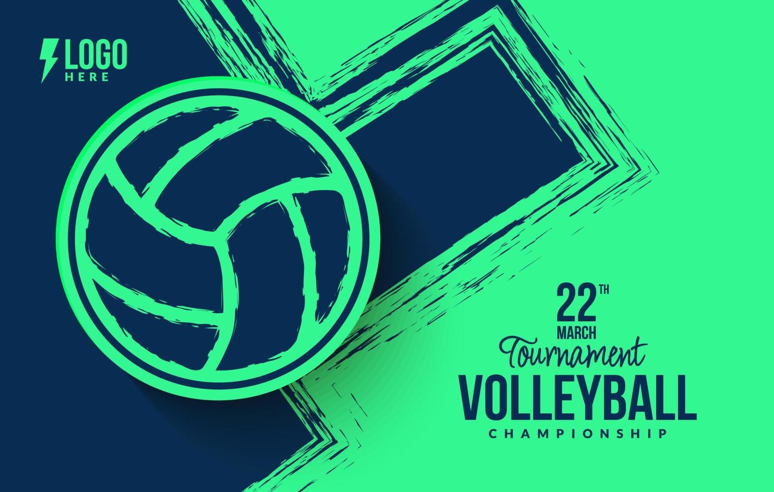 Volleyball-Turnier-Hintergrund, abstraktes Sportsymbol-Template-Design, Banner für Sportereignis-Vektorillustrationen vektor