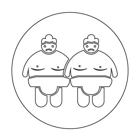 sumo wrestling people icon vektor