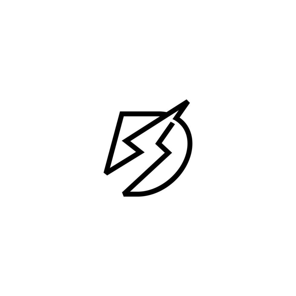 Buchstabe d Bolzen Logo Icon Design Vektor