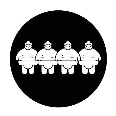 sumo wrestling people icon vektor