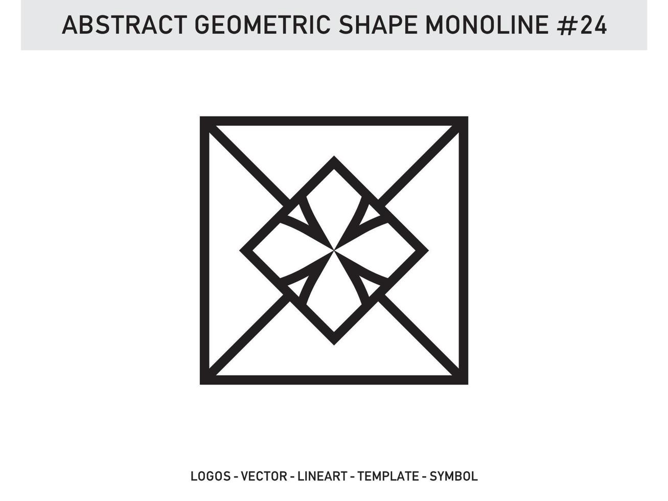 Monoline Lineart geometrische abstrakte Form Fliese Vektor kostenlos