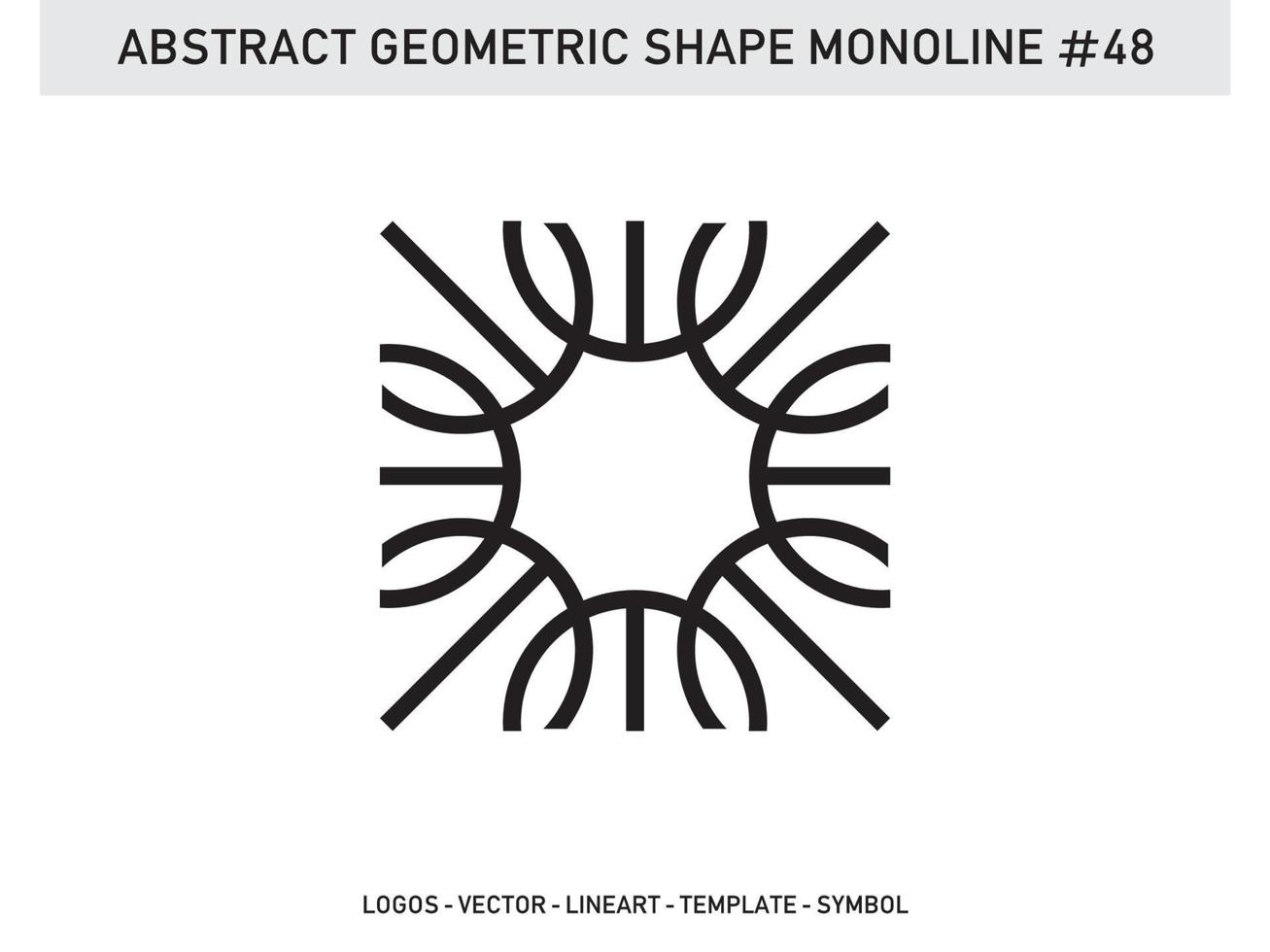 Monoline geometrische abstrakte Designfliese Lineart Umriss kostenlos vektor