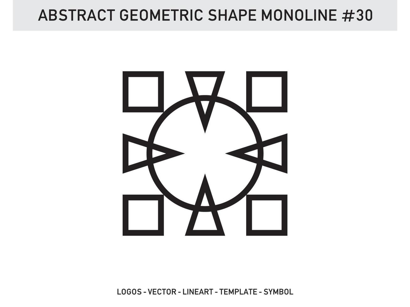 geometrischer Monoline-Lineart-Form-Designvektor vektor