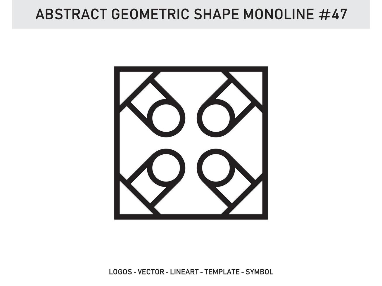 Monoline geometrische abstrakte Designfliese Lineart Umriss kostenlos vektor