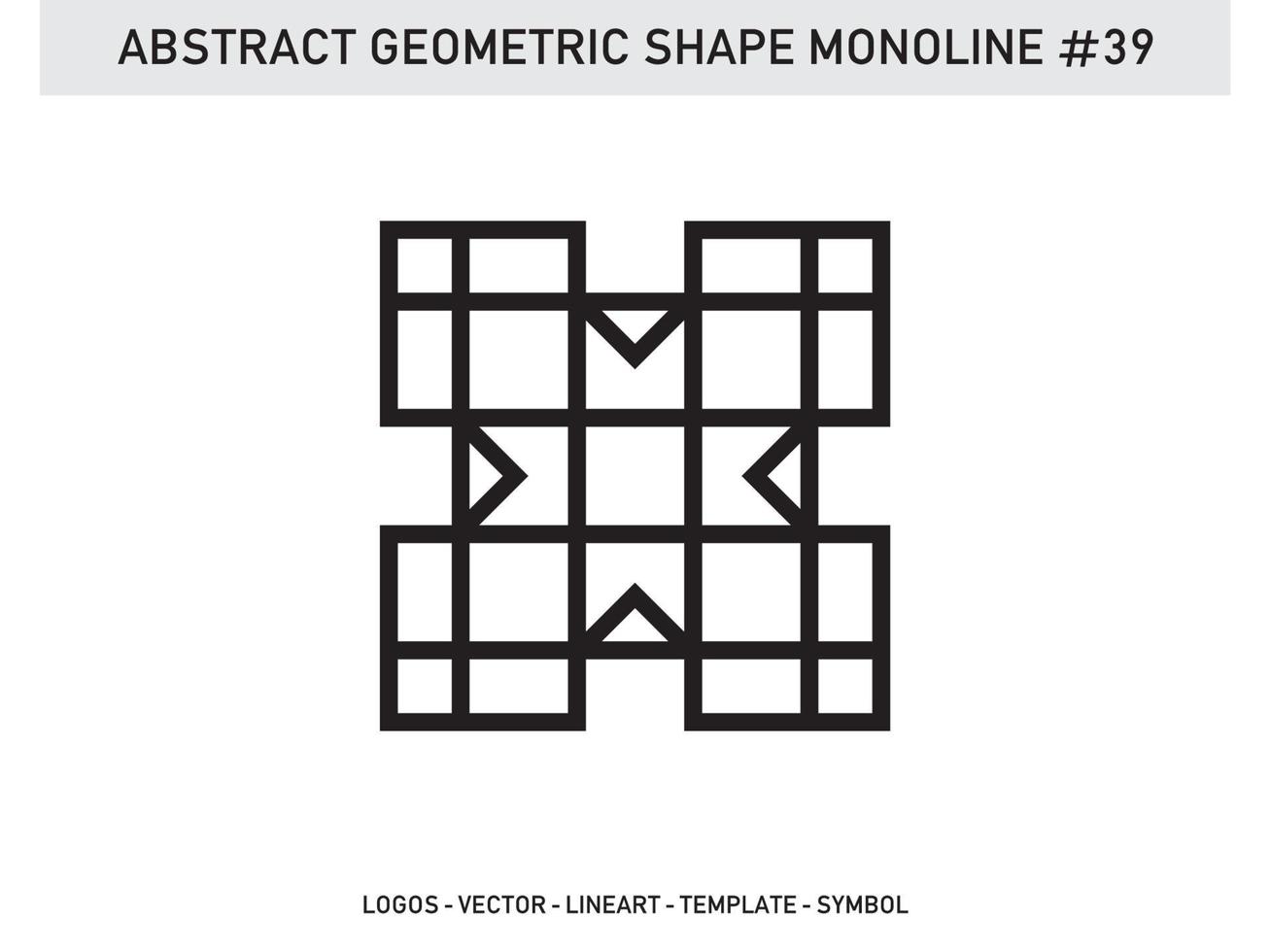 abstrakt geometrisk monoline linje kontur design kakel gratis vektor
