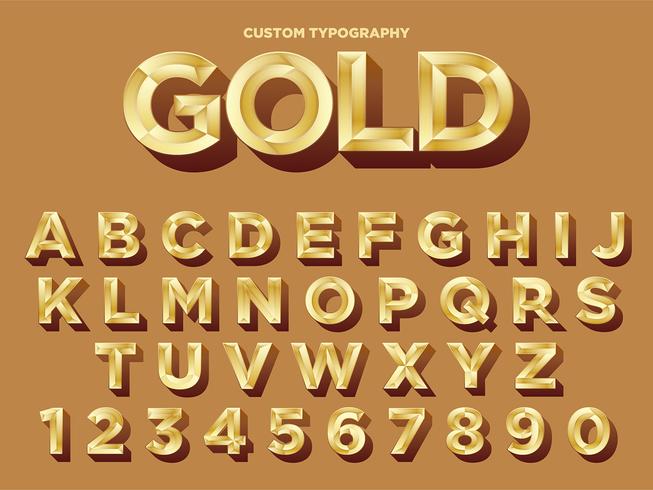 Goldener Typografie-Entwurf vektor