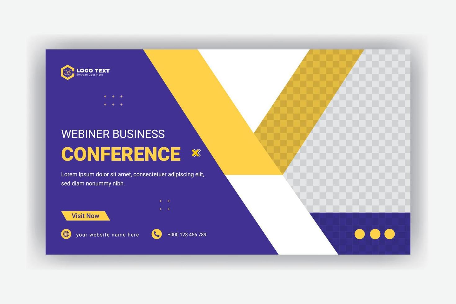 webinar affärskonferens sociala medier webbbanner mall vektor