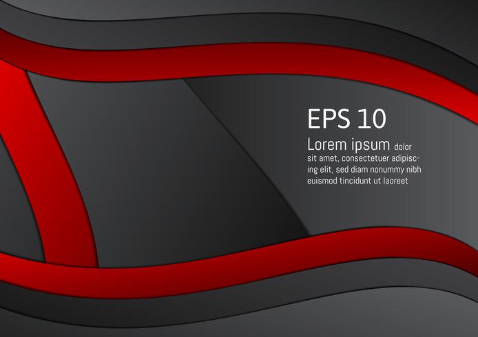 Abstrakt röd och svart geometrisk bakgrund med kopia utrymme, Vektor illustration eps10