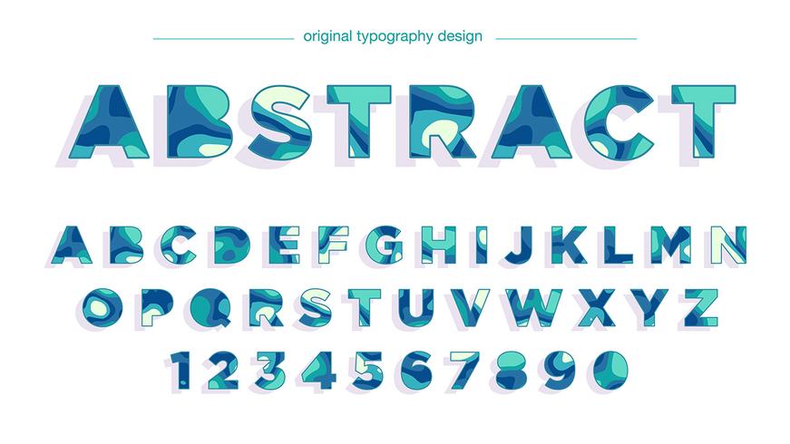 Abstrakte blaue mutige Typografie vektor