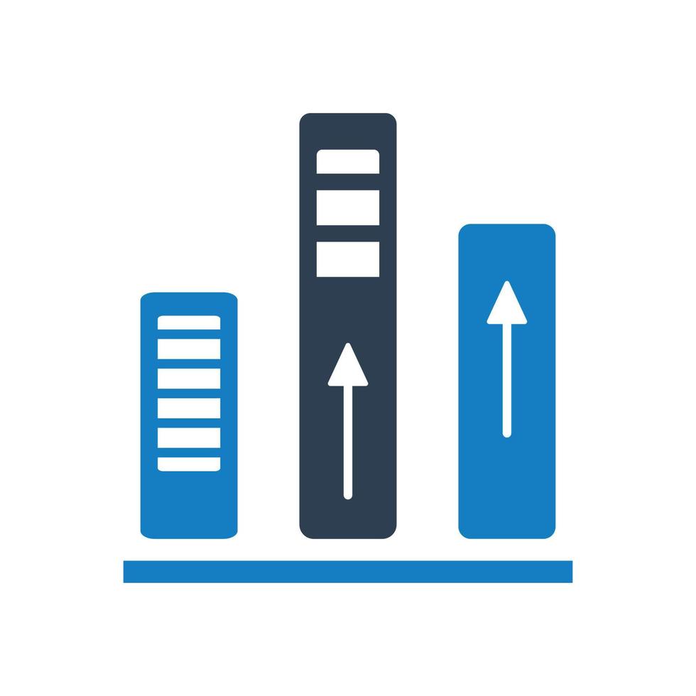 Symbol für Unternehmensstatistik, Unternehmenswachstum, Unternehmensanalysevektor vektor