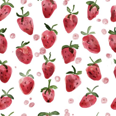 Vektor illustration av jordgubbar sömlös mönster