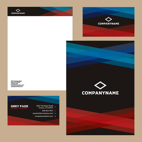 Red Blue Business Stationery Mall vektor