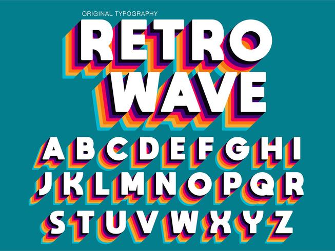 Vintage Extra Bold Färgrik Typografi vektor