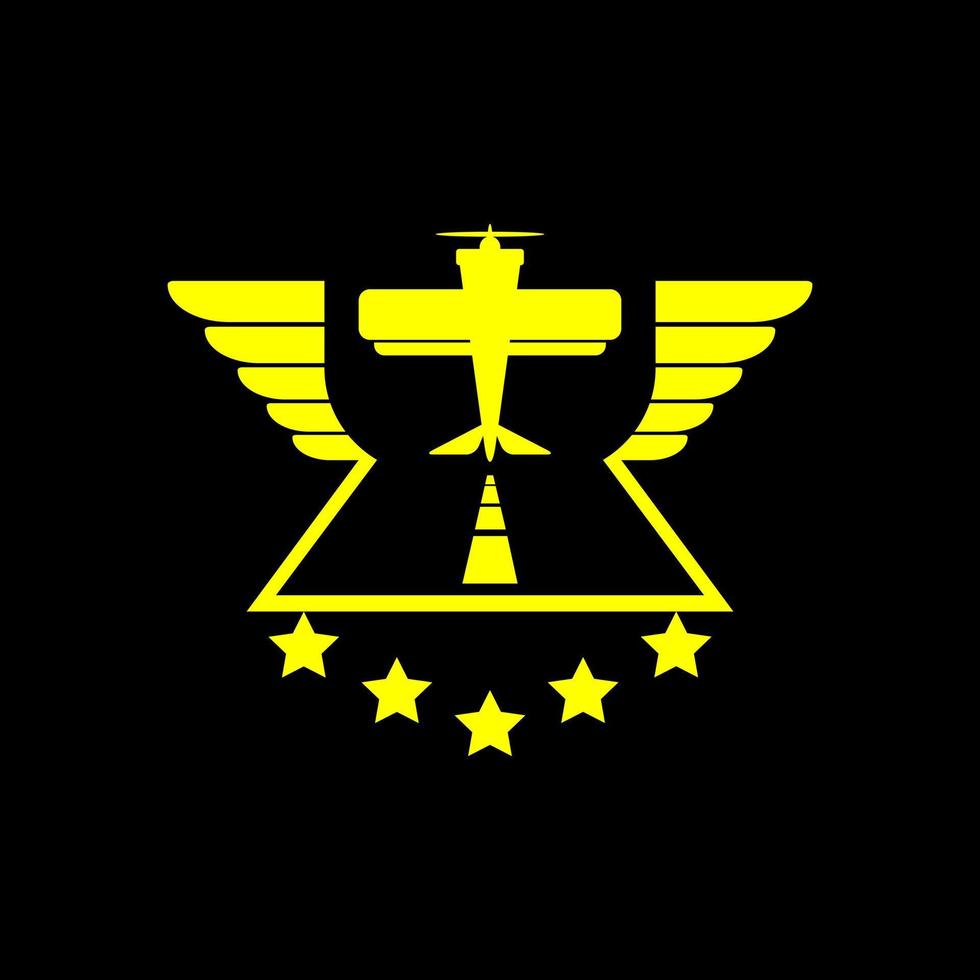 Flugzeug Luftwaffe Fünf-Sterne-Logo-Icon-Vektor vektor