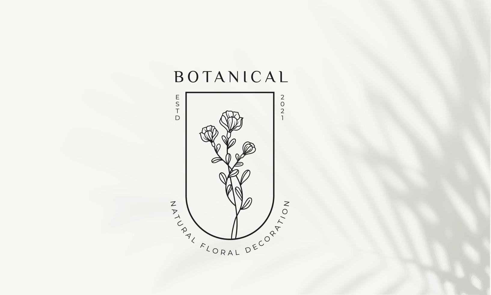 botaniska blommiga element handritad logotyp med vilda blommor och blad. logotyp för spa och skönhetssalong, boutique, ekologisk butik, bröllop, blomsterdesigner, inredning, fotografi, kosmetika. vektor