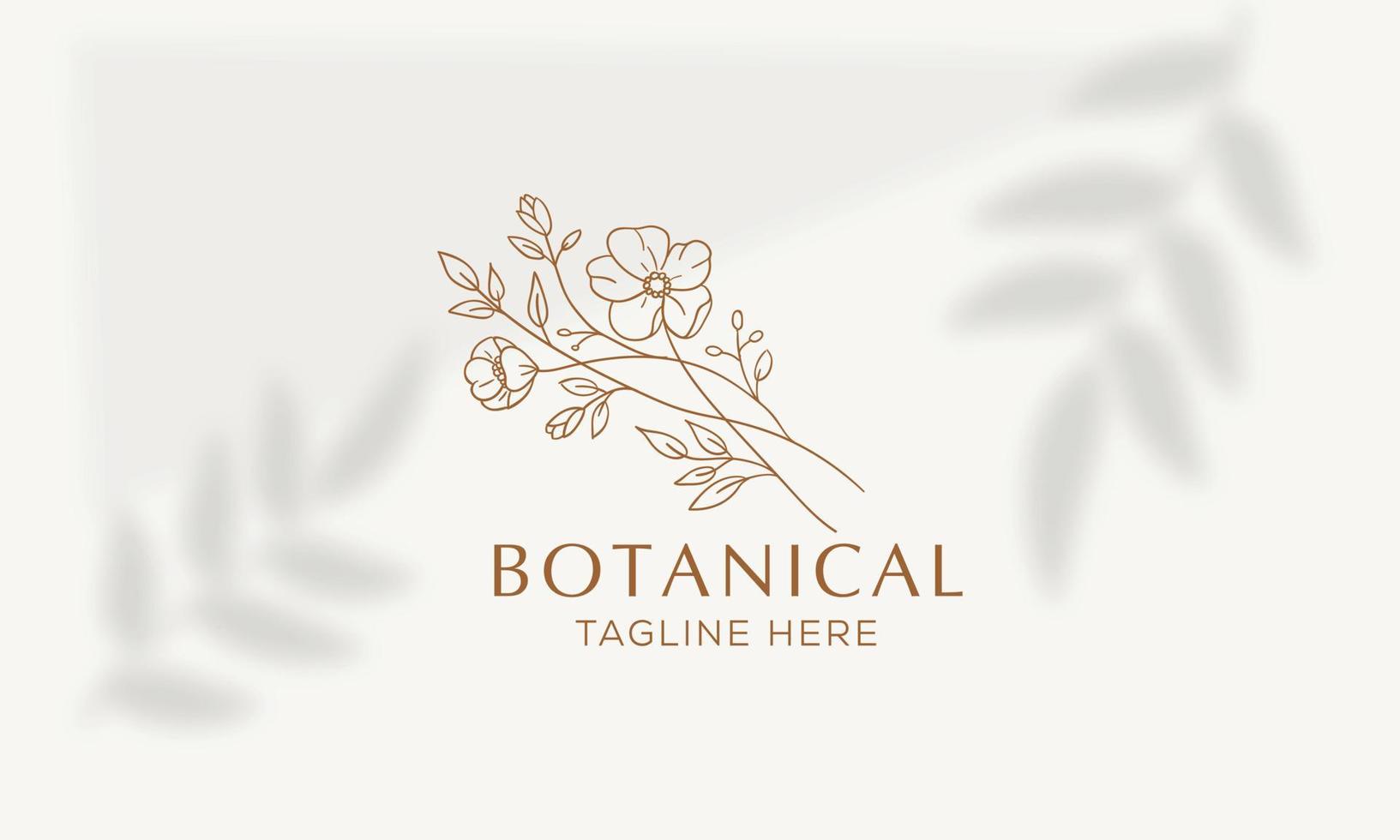 botaniska blommiga element handritad logotyp med vilda blommor och blad. logotyp för spa och skönhetssalong, boutique, ekologisk butik, bröllop, blomsterdesigner, inredning, fotografi, kosmetika. vektor