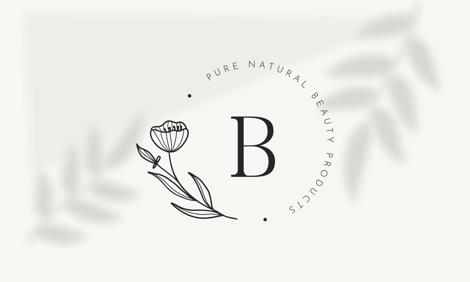 botaniska blommiga element handritad logotyp med vilda blommor och blad. logotyp för spa och skönhetssalong, boutique, ekologisk butik, bröllop, blomsterdesigner, inredning, fotografi, kosmetika. vektor