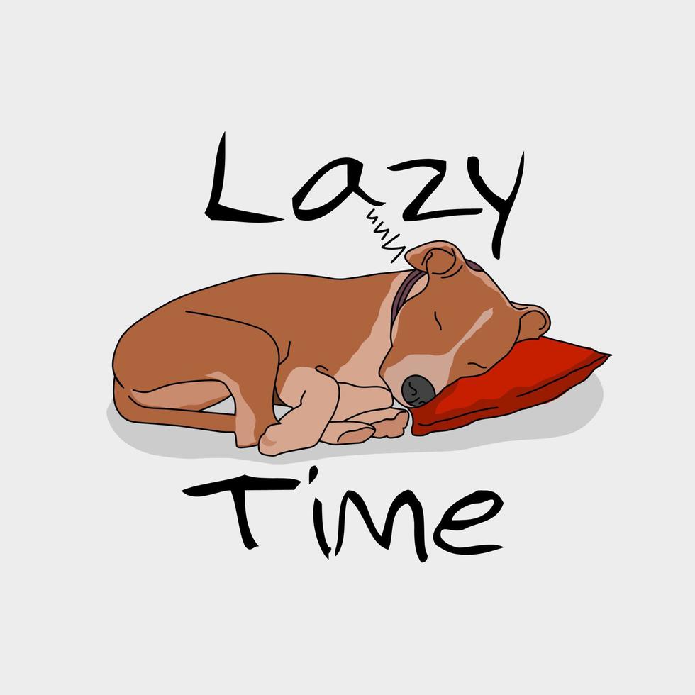 Illustrationsvektorgrafik des schlafenden Hundes in fauler Zeit perfekt für Hintergrund, Bekleidungsdesign usw. vektor