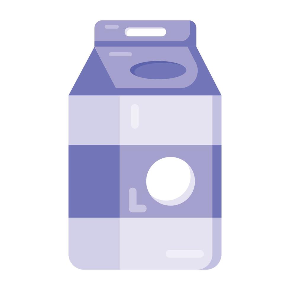 mjölk i ett engångspaket, design av mjölkkartong i redigerbar vektor